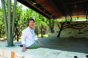 Susan Nenny in Blue Hole pavilion
